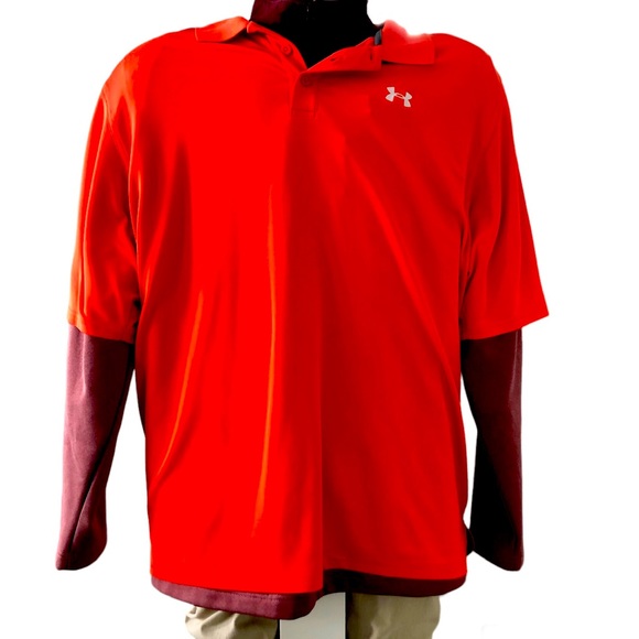 Under Armour Heatgear Orange Polo/Golf shirt size 2XL - Picture 1 of 5